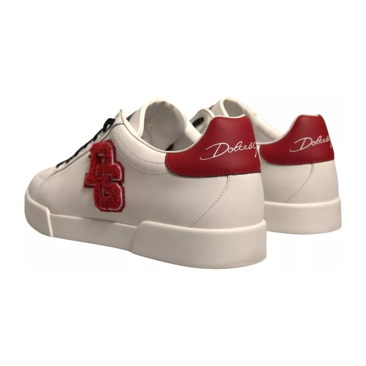 Dolce & Gabbana White Leather DG Logo Low Top Sneaker Shoes