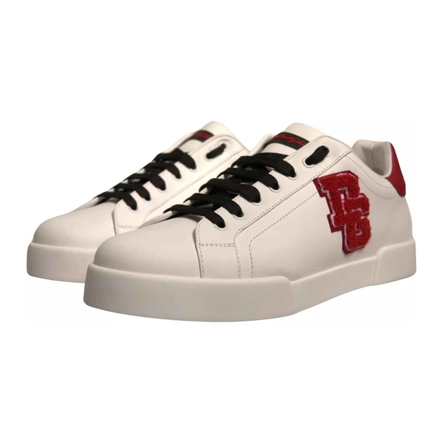 Dolce & Gabbana White Leather DG Logo Low Top Sneaker Shoes