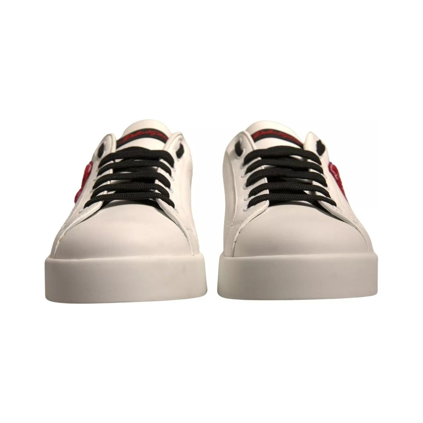Dolce & Gabbana White Leather DG Logo Low Top Sneaker Shoes