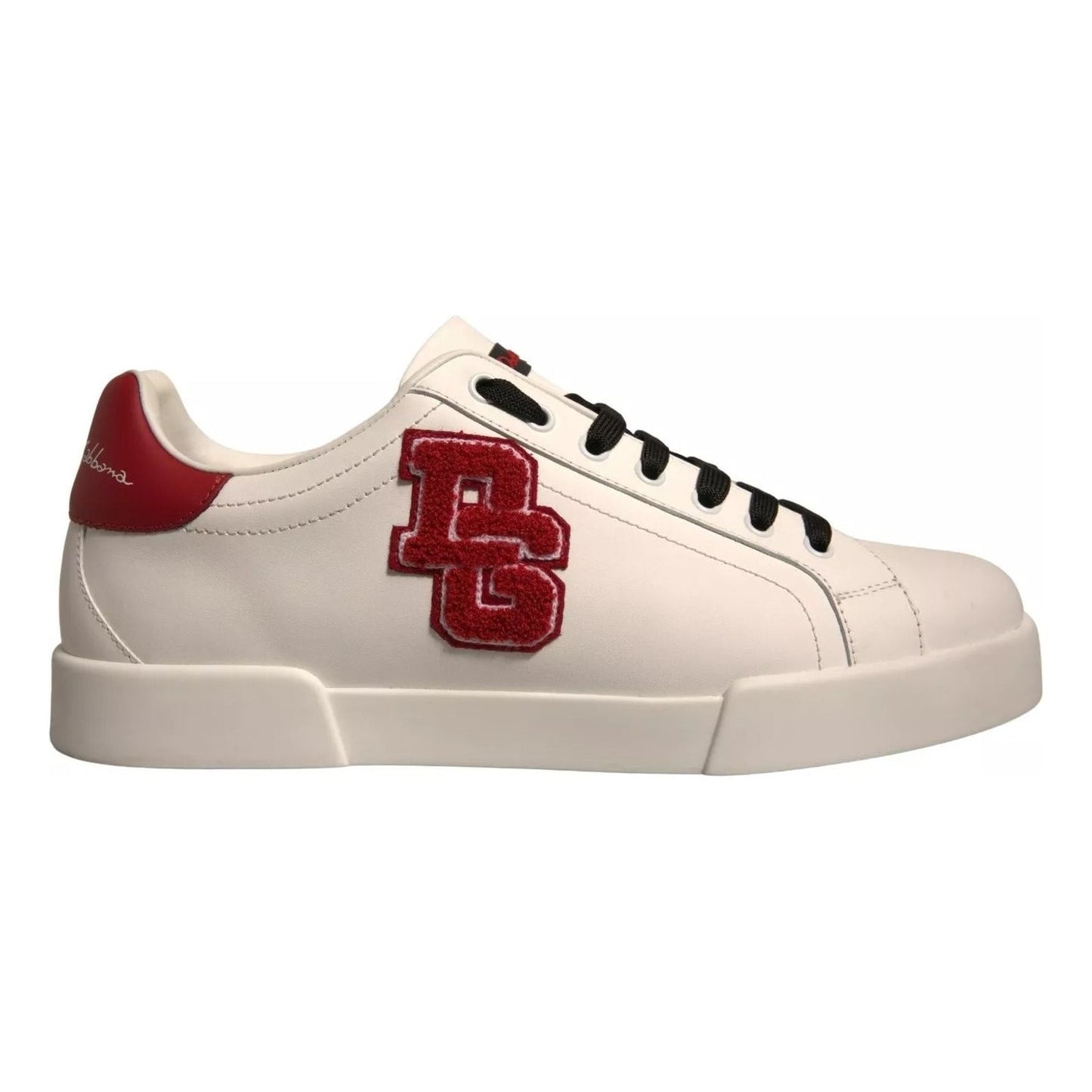 Dolce & Gabbana White Leather DG Logo Low Top Sneaker Shoes