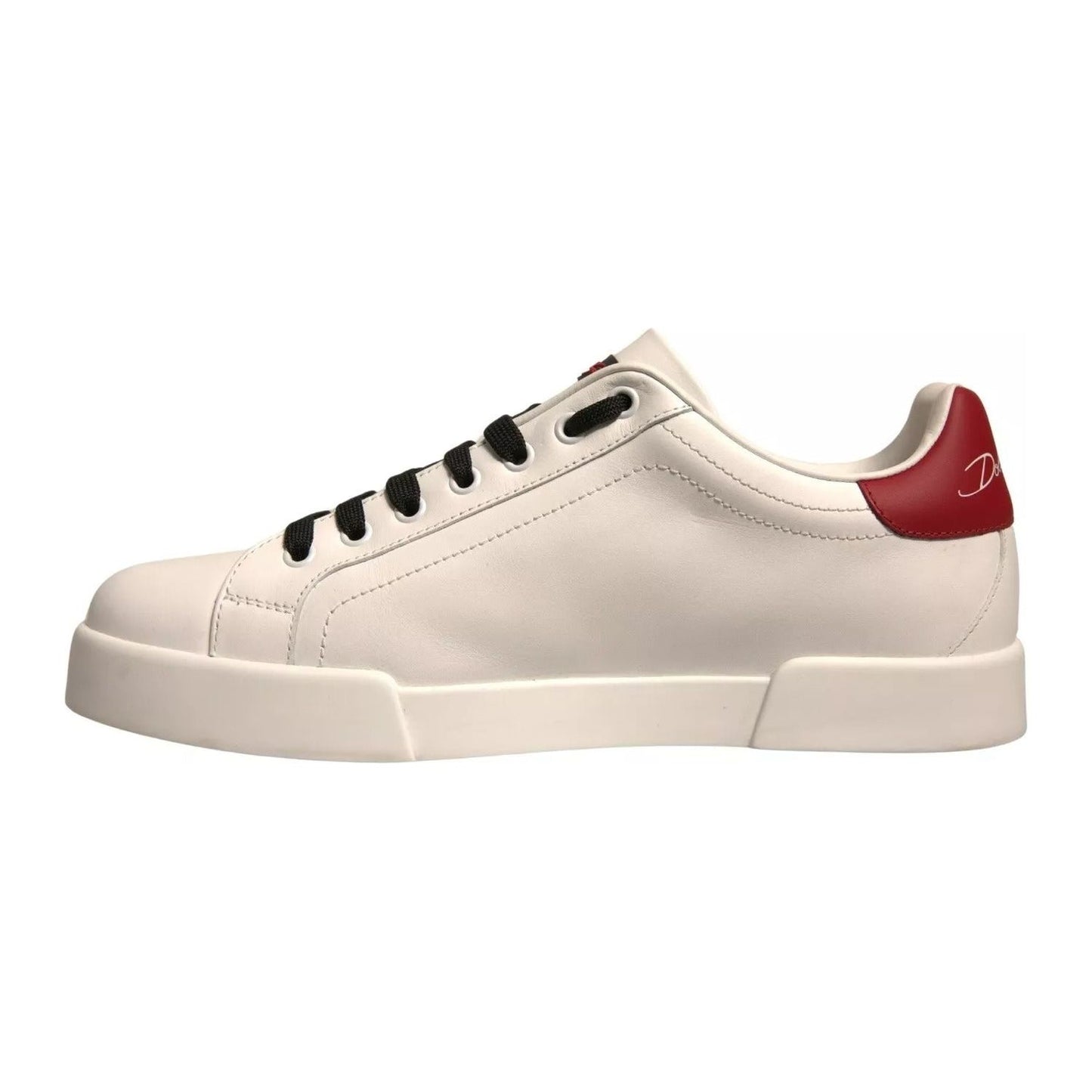 Dolce & Gabbana White Leather DG Logo Low Top Sneaker Shoes