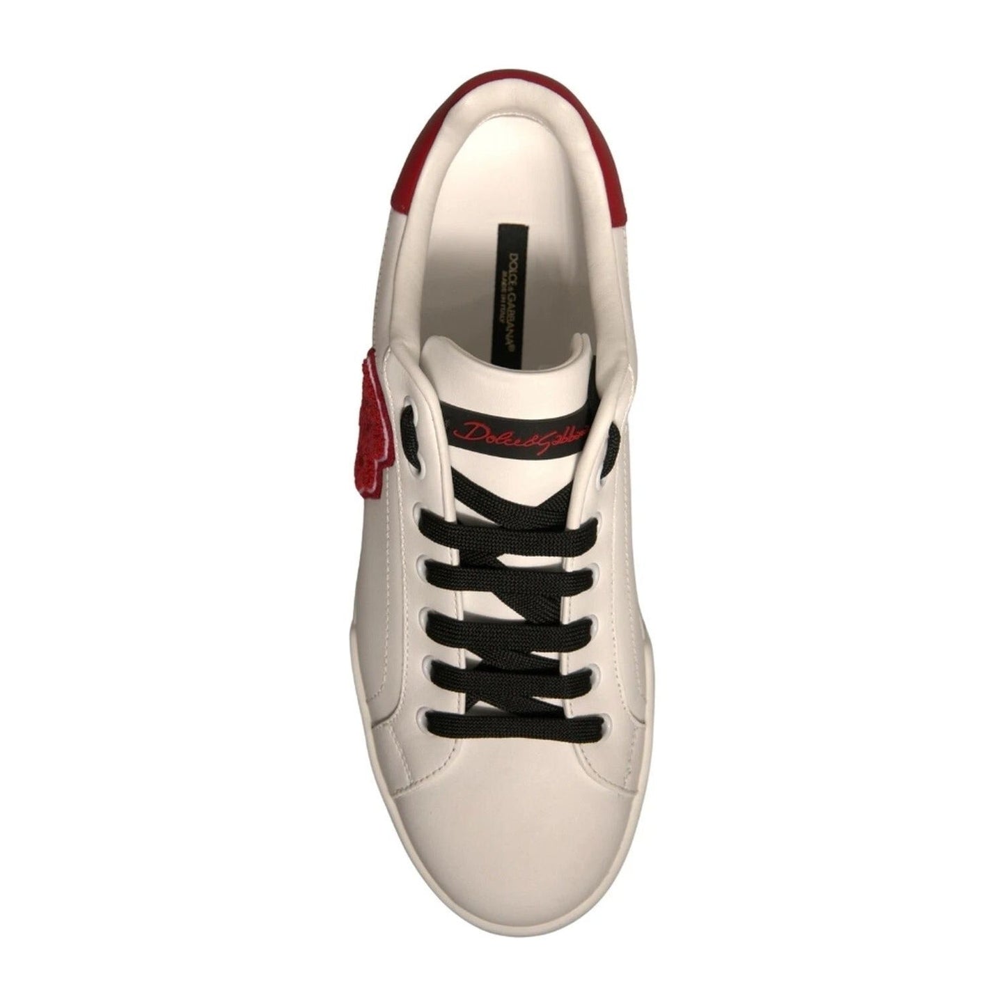 Dolce & Gabbana White Leather DG Logo Low Top Sneaker Shoes