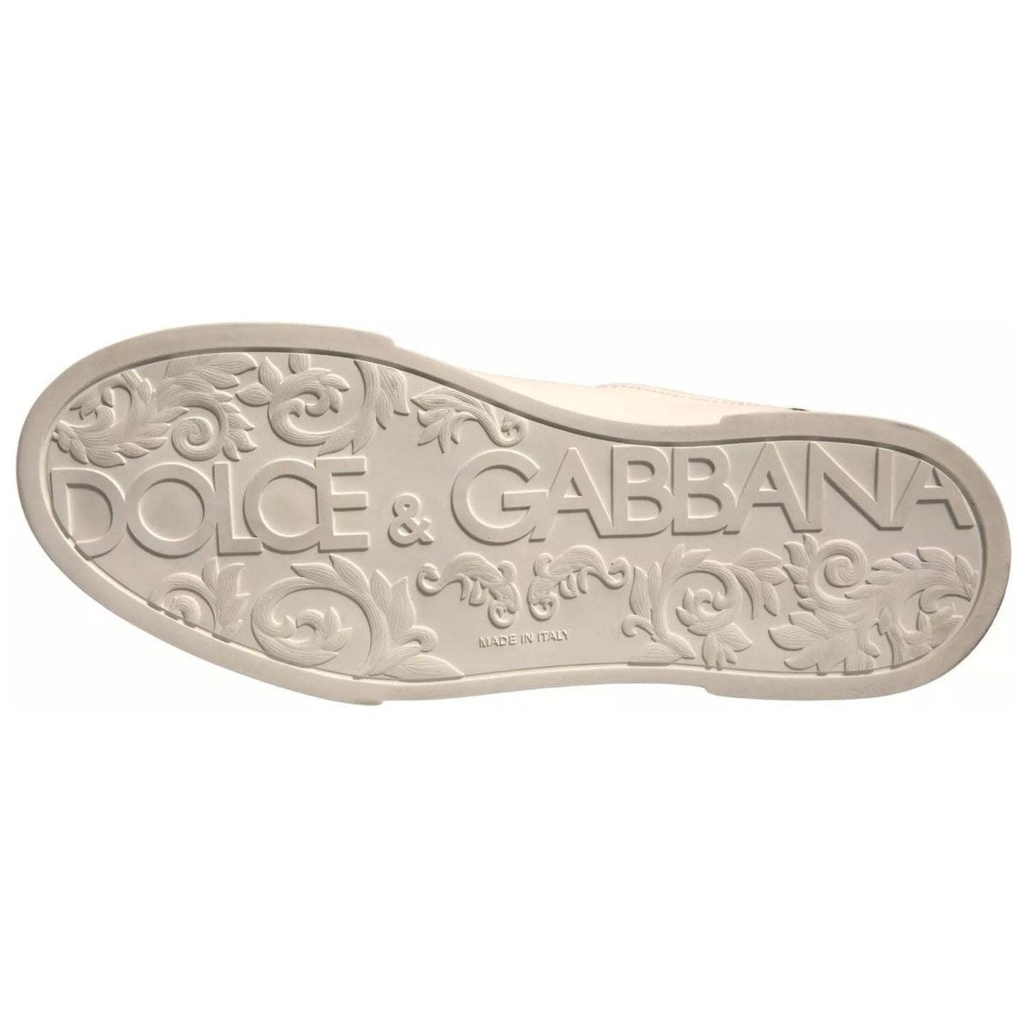 Dolce & Gabbana White Leather DG Logo Low Top Sneaker Shoes