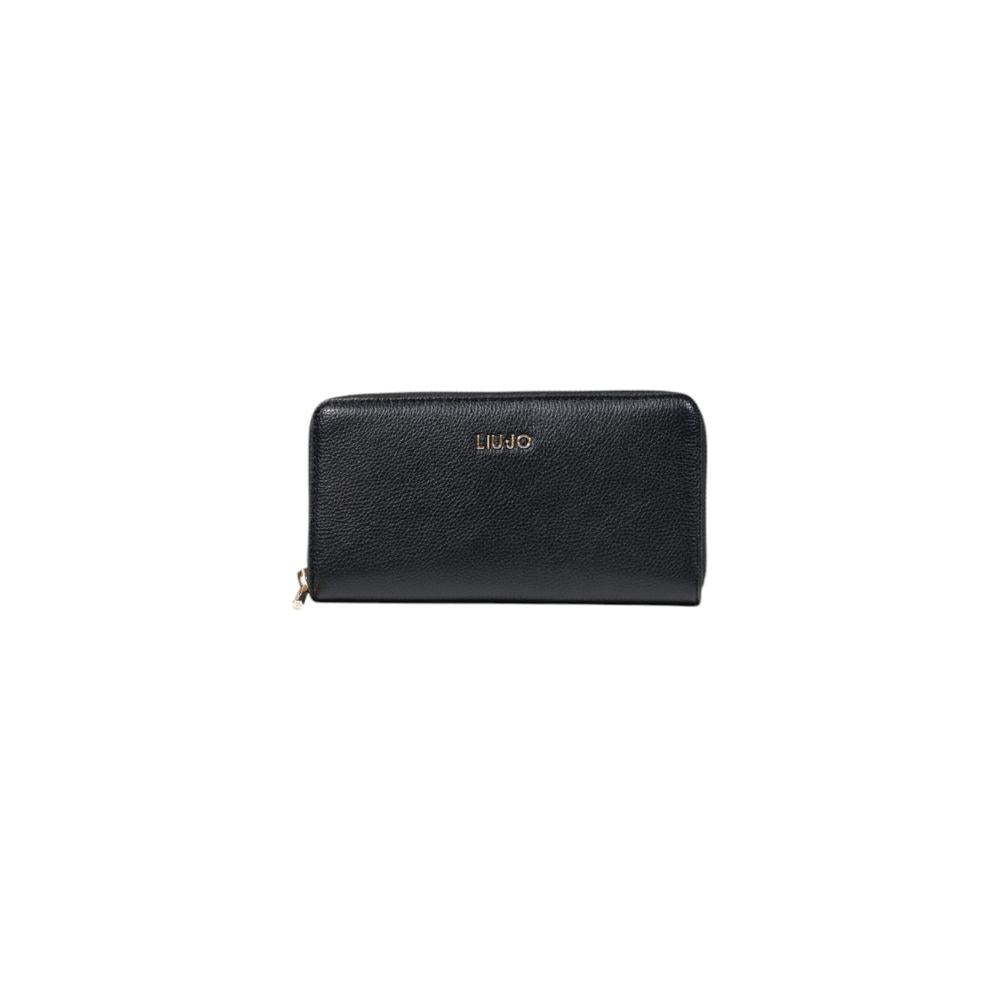 Liu Jo black polyurethane women's wallet, large size, from the Spring/Summer collection.