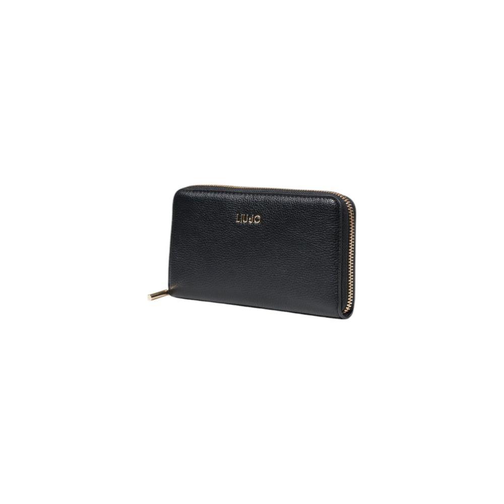 Liu Jo black polyethylene wallet, large women's accessory, spring/summer collection, made of 100% polyurethane, elegant design.