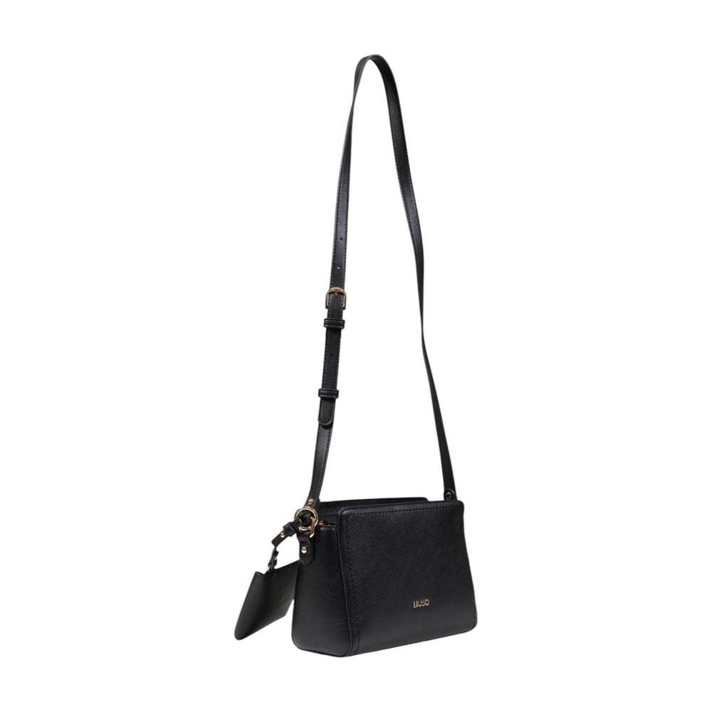 Liu Jo black medium polyethylene handbag with adjustable strap, perfect for women's spring/summer collection. 100% polyurethane.
