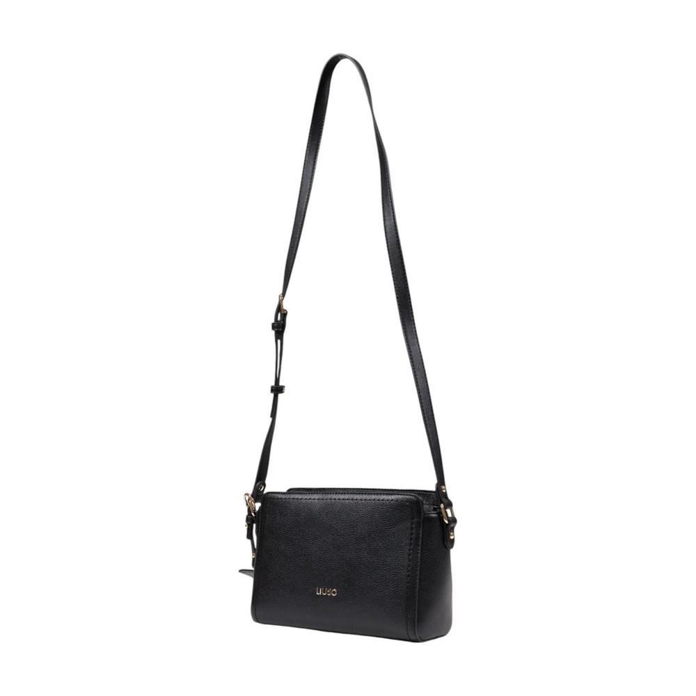 Liu Jo black polyethylene handbag, medium women's bag for spring/summer, features 100% polyurethane composition.