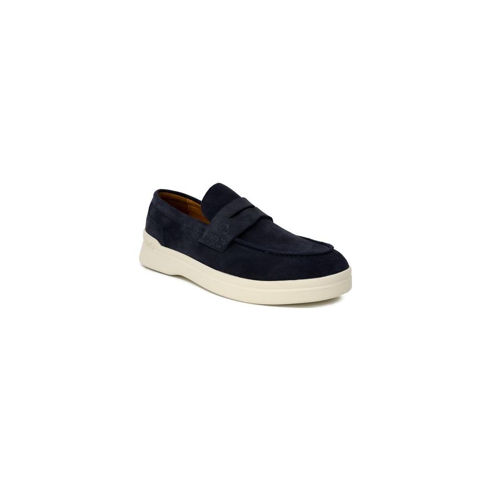Liu Jo blue suede leather casual men's shoe from spring/summer collection, 4cm heel, featuring elegant design and rubber sole.