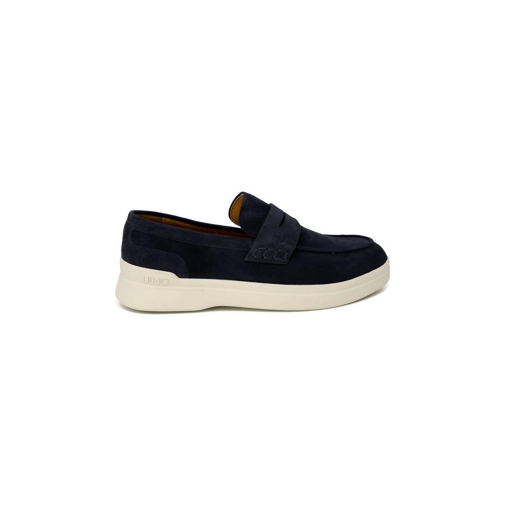 Elegant men's Liu Jo blue suede casual shoes with a 4cm heel, part of the spring/summer collection, crafted from 90% suede and 10% rubber.
