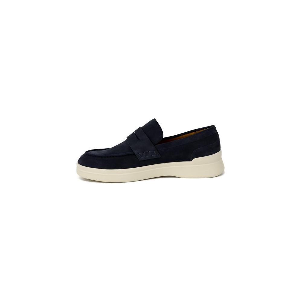 Liu Jo blue suede leather men's casual shoe with rubber sole, elegant design for spring/summer, featuring a 4 cm heel height.