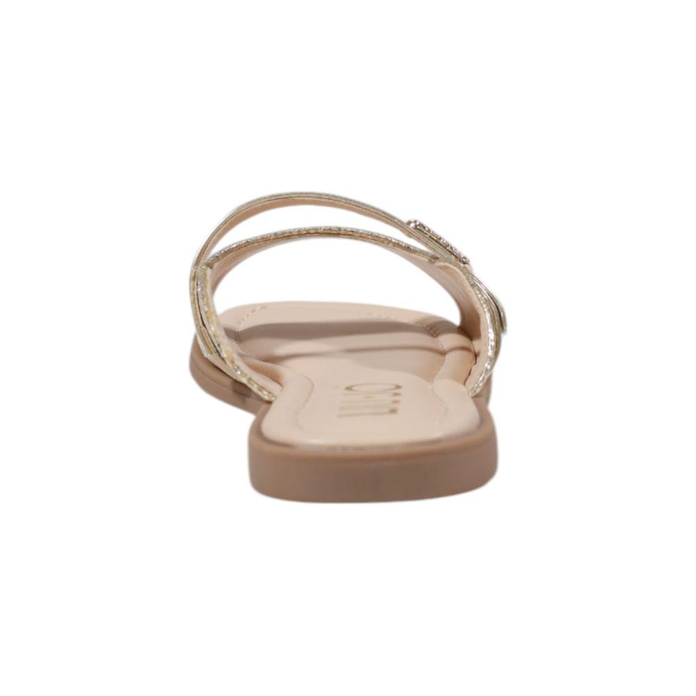 Back view of Liu Jo gold polyethylene women's sandal showcasing elegant design and lightweight sole.