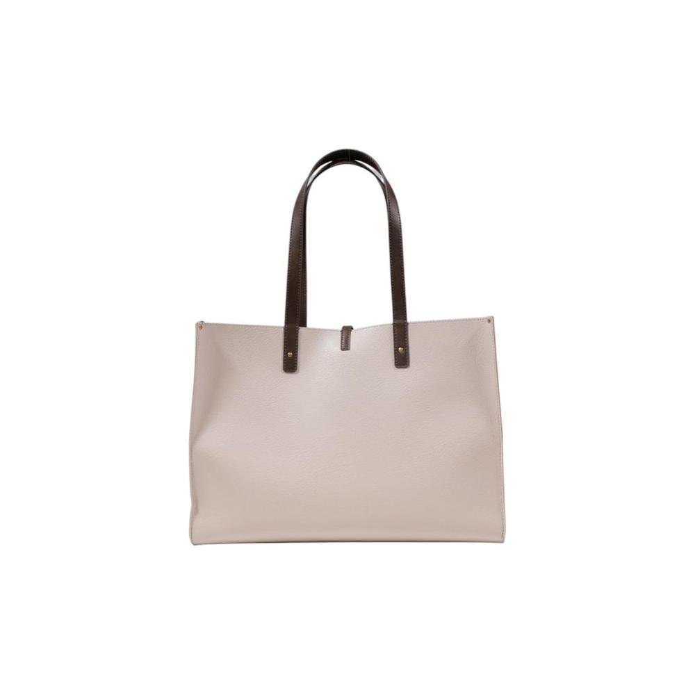Liu Jo gray handbag with brown straps, large size, made of 100% polyethylene, perfect for women, elegant and modern design.