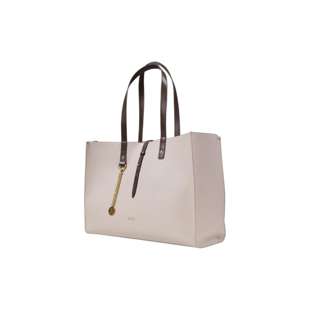 Liu Jo gray handbag made of 100% polyurethane with dark handles, ideal for women seeking large stylish bags.