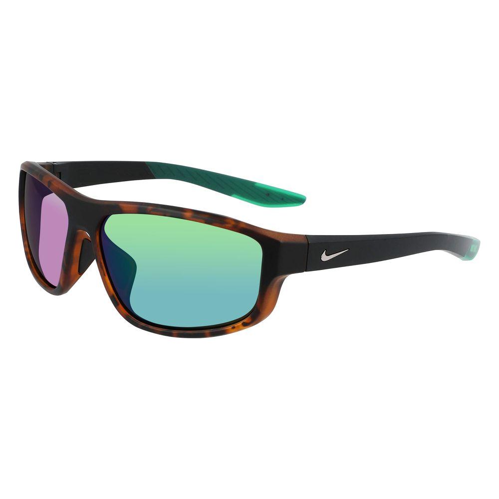 Nike Brown Injected Sunglasses with degraded multilayer lenses, matte turtle frame, UV filter 3, size 62/14/130 mm for men.