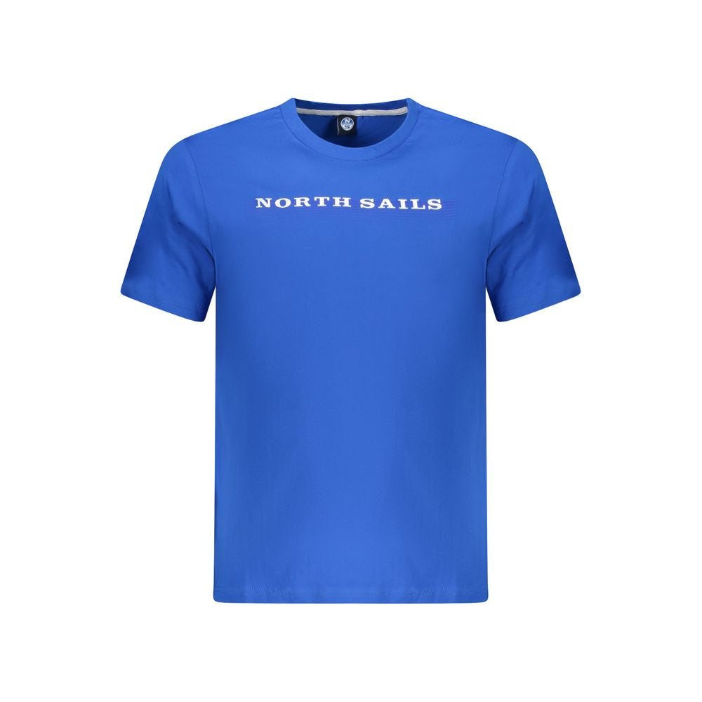 Men's blue cotton T-shirt by North Sails with logo on chest, crew neck design.