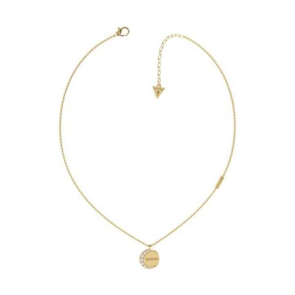 Alt Tag: GUESS Jewels Jewelry gold necklace model JUBN01189JWYGT-U with logo pendant and adjustable closure