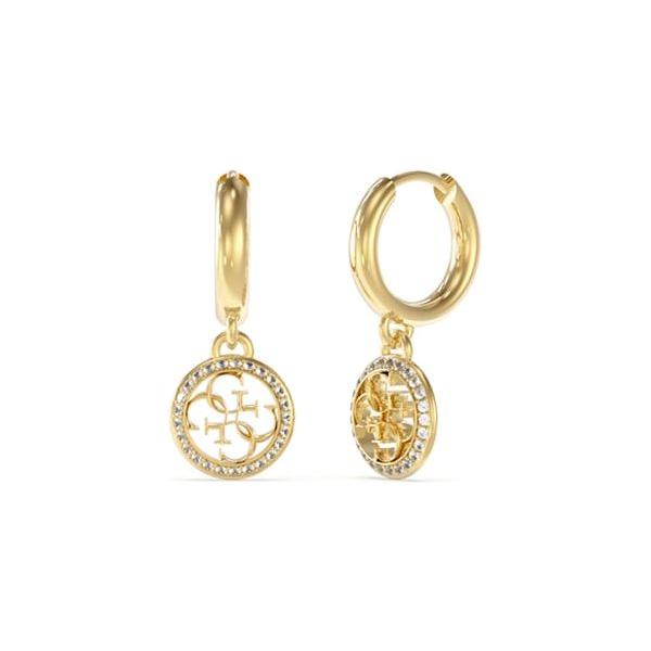 GUESS Jewels Gold Earrings with Logo Design and Crystal Accents, Model JUBE02135JWYGT-U