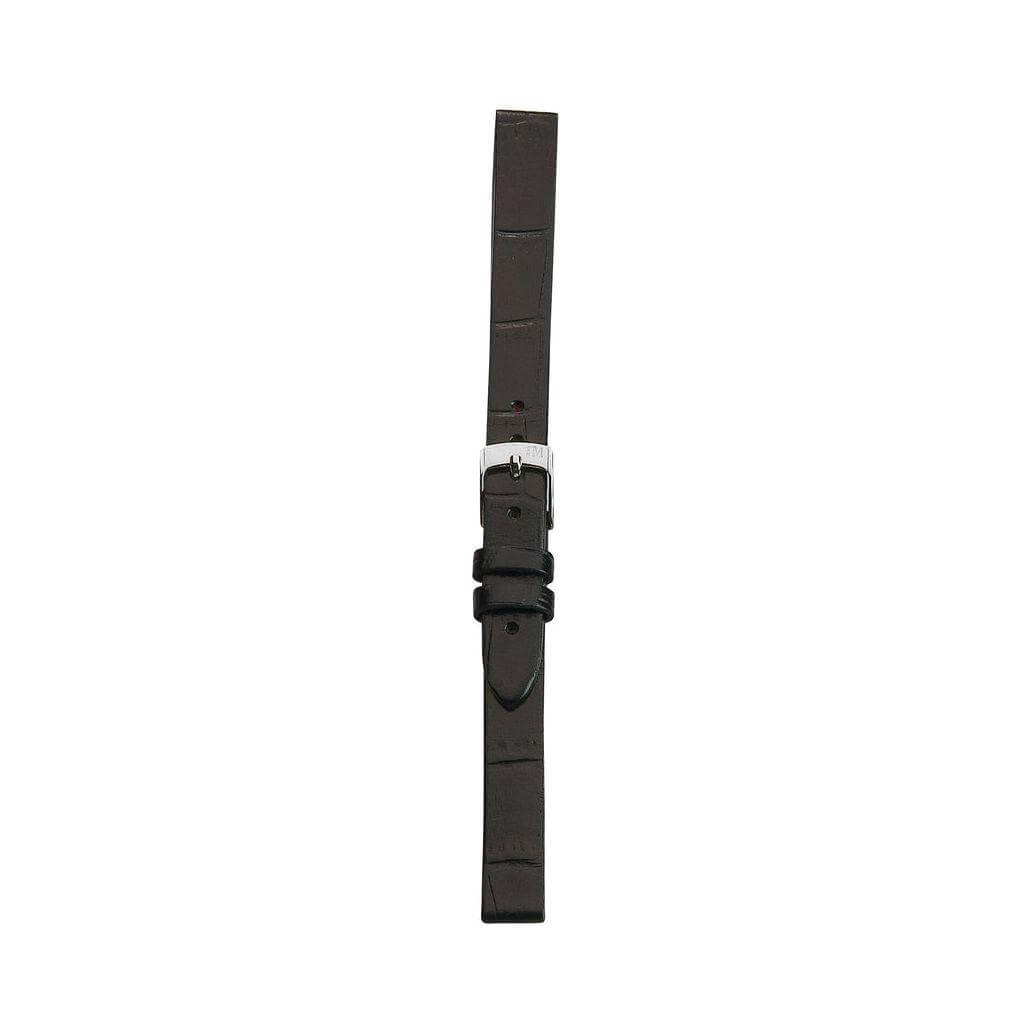 Morellato leather watch strap, model A01D2860656019CR12, made in Italy, displayed vertically.
