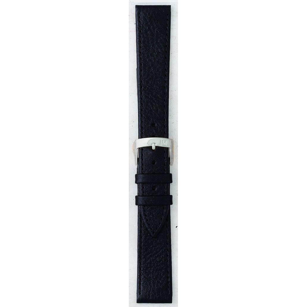 Black MORELLATO leather watch strap, model A01K0753333019CR20, made in Italy, showcasing sleek design and quality craftsmanship.
