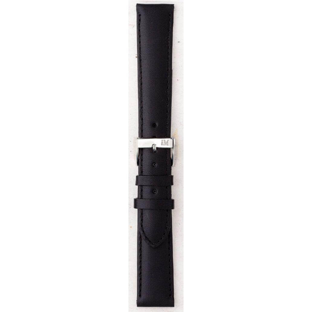Alt Tag: MORELLATO leather watch strap, black color, model A01W0969087019CR14, made in Italy.