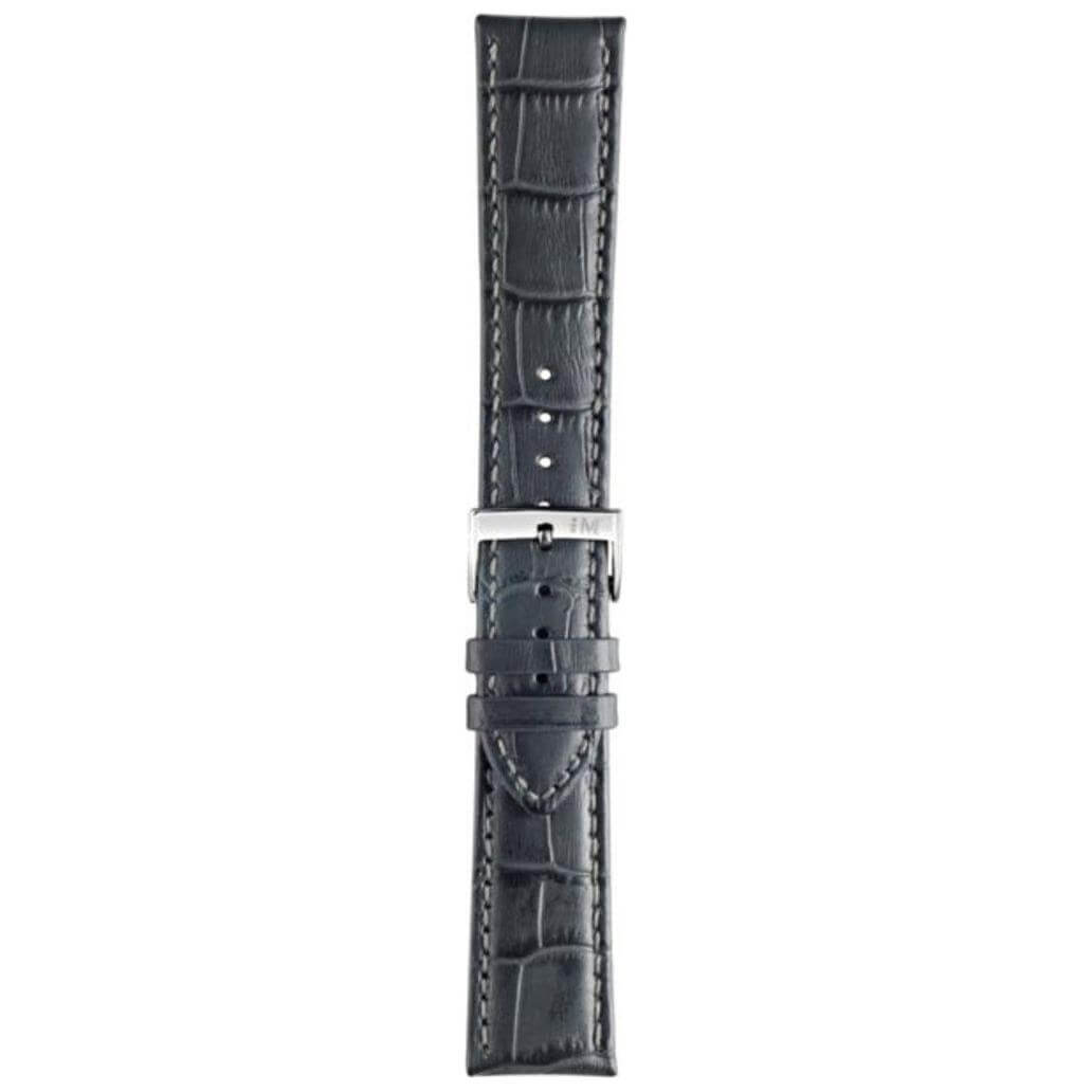 Black leather Morellato watch strap A01X5203480019CR14, made in Italy, elegant design for wristwatches.