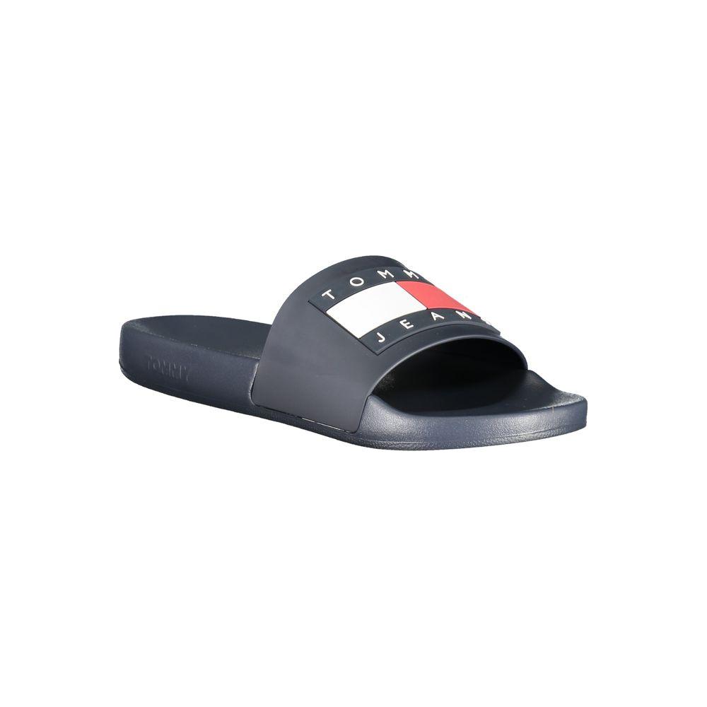 Tommy Hilfiger blue polyethylene men's sandal with iconic logo print, stylish and comfortable for casual wear.