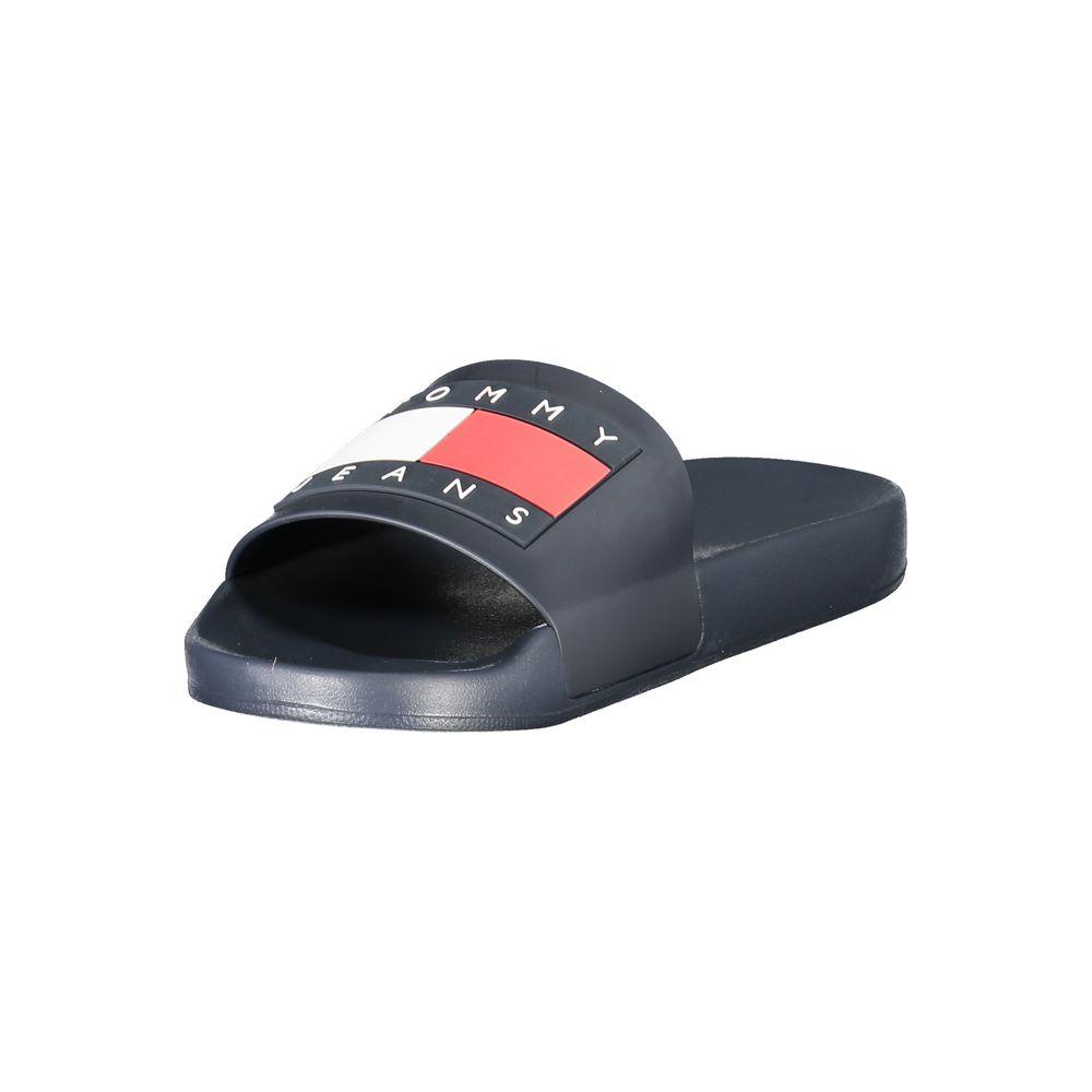 Tommy Hilfiger blue polyethylene men's sandal with logo print, stylish and comfortable for casual wear.