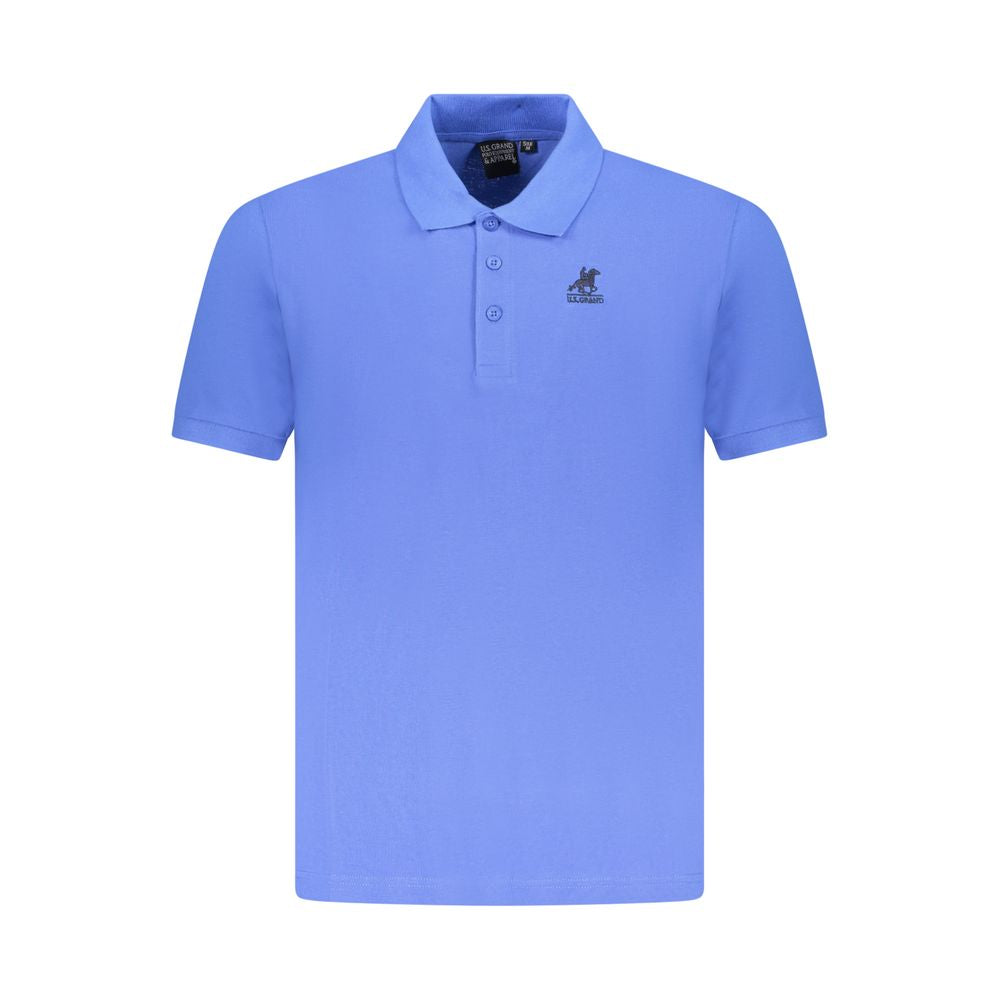 Blue U.S. Grand Polo men's cotton shirt with iconic embroidery logo, ideal for timeless style and comfort.