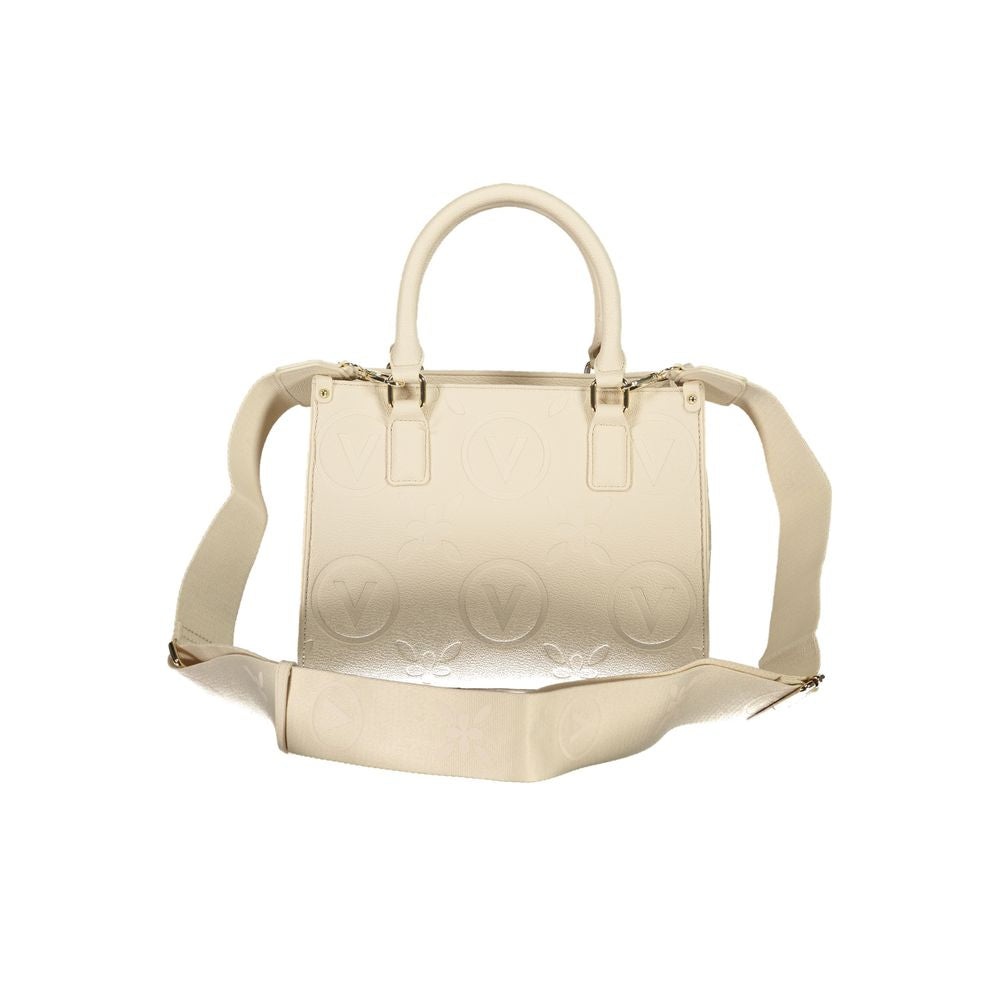 Valentino beige polyethylene handbag with dual handles and removable shoulder straps.