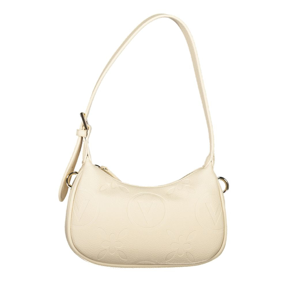 Valentino Bags Beige Polyethylene Women Handbag with Adjustable Shoulder Strap and Logo.
