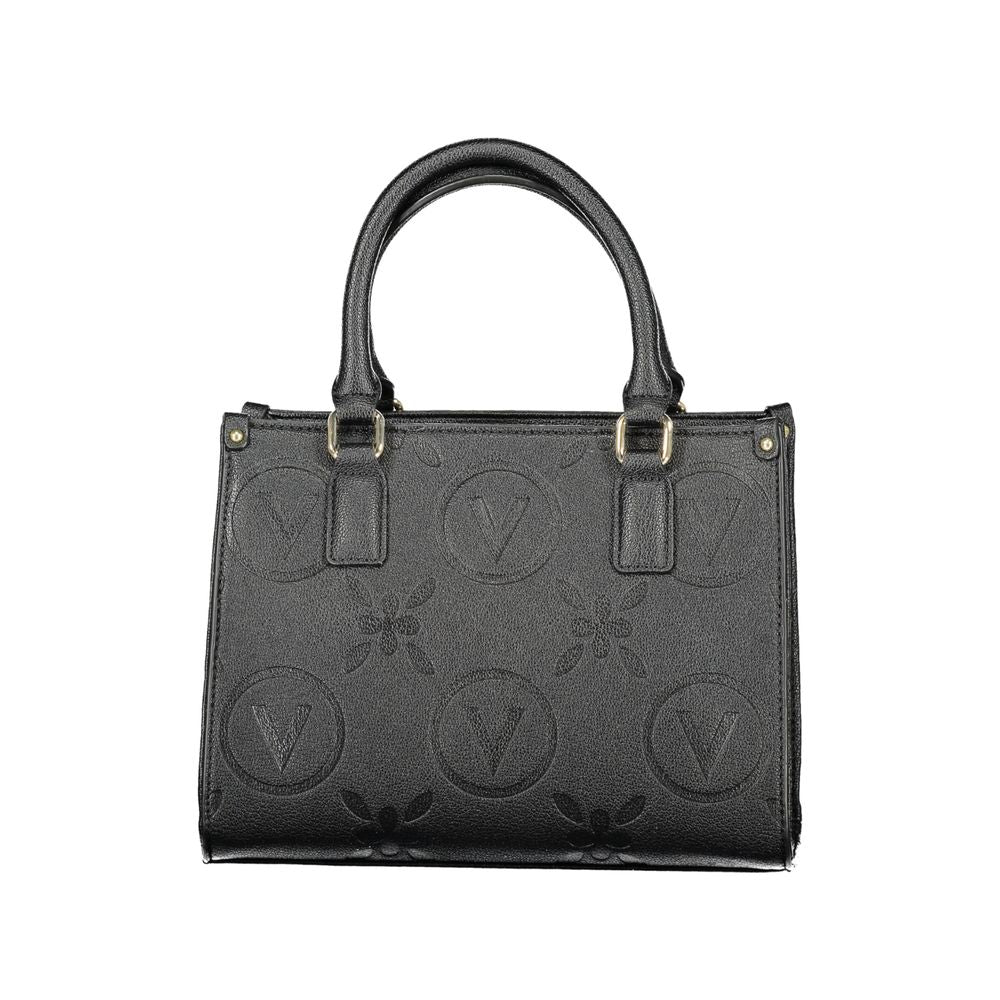 Valentino Bags black polyethylene women's handbag with adjustable shoulder straps and elegant detailing.
