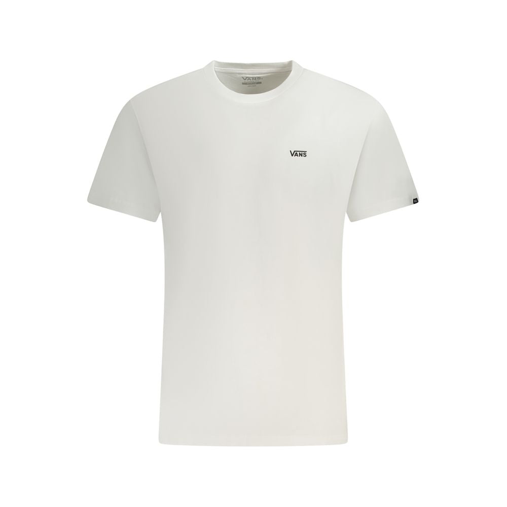 Vans white cotton T-shirt with short sleeves, classic fit, crew neck, and logo. Perfect for casual wear and comfortable fashion.