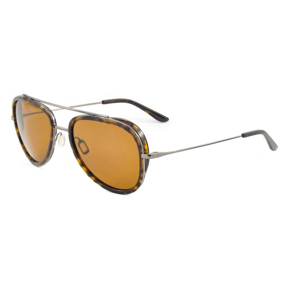 Vuarnet gray stainless steel sunglasses with brown lenses, model VL16140003212, featuring 53/17/145 mm dimensions.