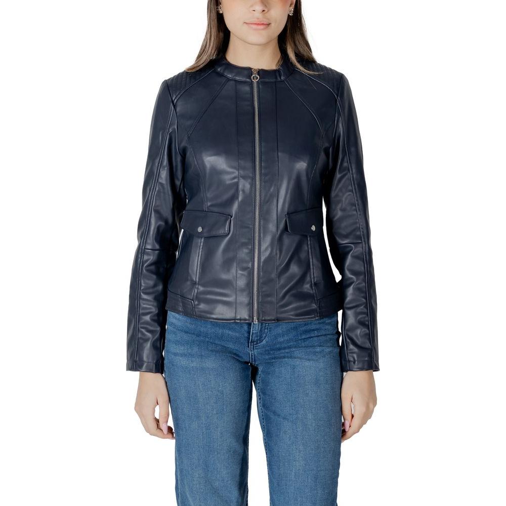 Street One women's black polyester jacket, 100% polyester, stylish women's coat, perfect for casual wear.