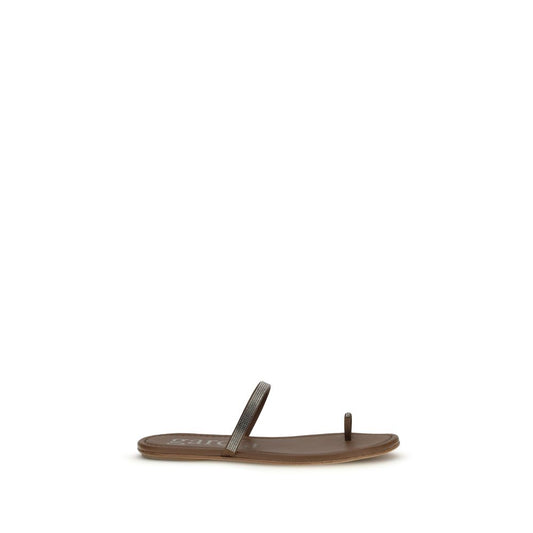 Pedro García Brown Silk Flat Sandals 1728,72470364320,Brown,EU37.5/US7.5,EU37/US7,EU38.5/US8.5,EU38/US8,EU39/US9,EU40/US10,Flat - Sandals - Shoes,New with tags,Pedro García,Sandals - Shoes,Shoes,Women