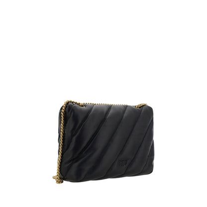 PINKO Black Calf Leather Bos Taurus Shoulder Bag PINKO