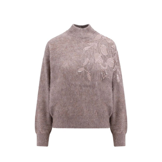 Brunello Cucinelli Beige Cashmere Sweatshirt 1728,75611013280,Beige,Brunello Cucinelli,Clothing,New with tags,Sweaters - Clothing,Sweatshirts - Sweaters - Clothing,Women,XL