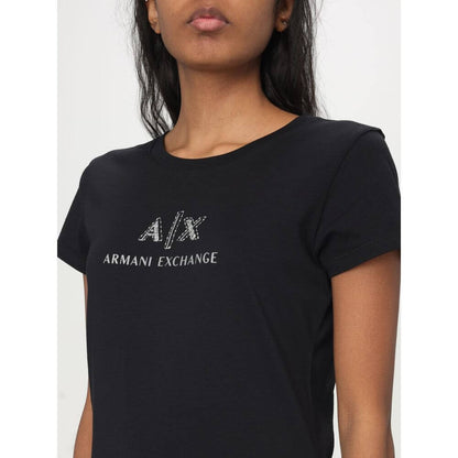 Armani Exchange Black Cotton T-Shirt