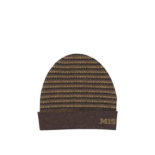 Missoni Brown Wool Beanie 1728,75611013280,Accessories,Beanie - Hats - Accessories,Brown,Hats - Accessories,Men,Missoni,New with tags,UNI