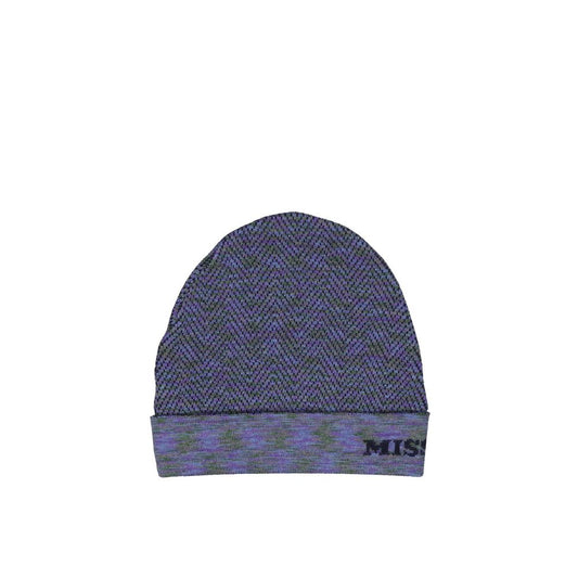 Missoni Purple Wool Beanie 1728,75611013280,Accessories,Beanie - Hats - Accessories,Hats - Accessories,Men,Missoni,New with tags,Purple,UNI