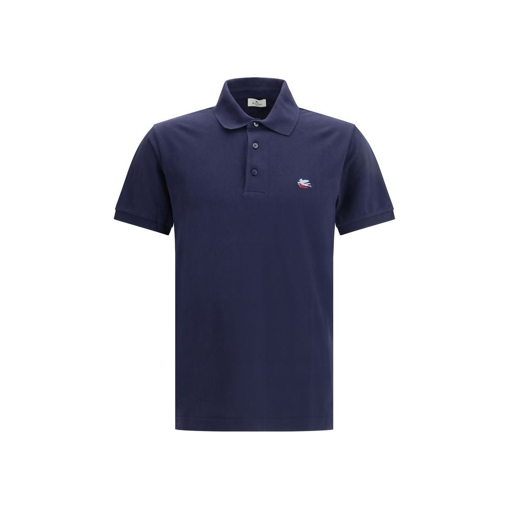 Etro Blue Cotton Polo Shirt 1728,72470364320,Blue,Clothing,Etro,Men,New with tags,Polo Shirts - T-Shirts - Clothing,T-Shirts - Clothing,XL