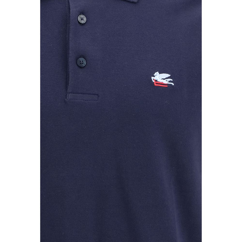 Etro Blue Cotton Polo Shirt 1728,72470364320,Blue,Clothing,Etro,Men,New with tags,Polo Shirts - T-Shirts - Clothing,T-Shirts - Clothing,XL