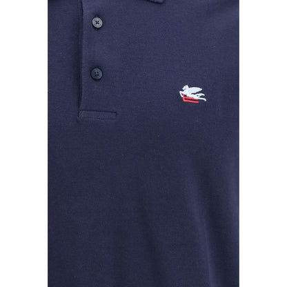 Etro Blue Cotton Polo Shirt 1728,72470364320,Blue,Clothing,Etro,Men,New with tags,Polo Shirts - T-Shirts - Clothing,T-Shirts - Clothing,XL