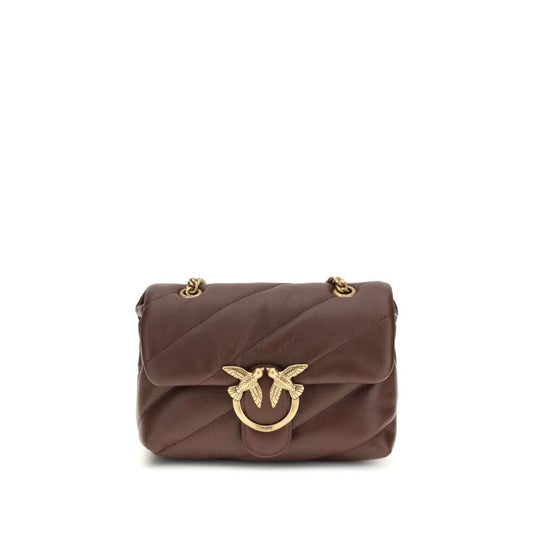 PINKO Brown Calf Leather Bos Taurus Shoulder Bag 1728,72470364320,Bags,Brown,New with tags,PINKO,Shoulder Bags - Bags,Women