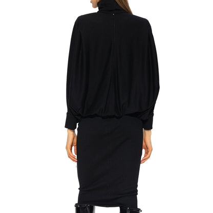 Saint Laurent Black Wool Casual Dress