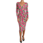 Dolce & Gabbana Pink Silk Cup Cake Sheath Stretch Dress