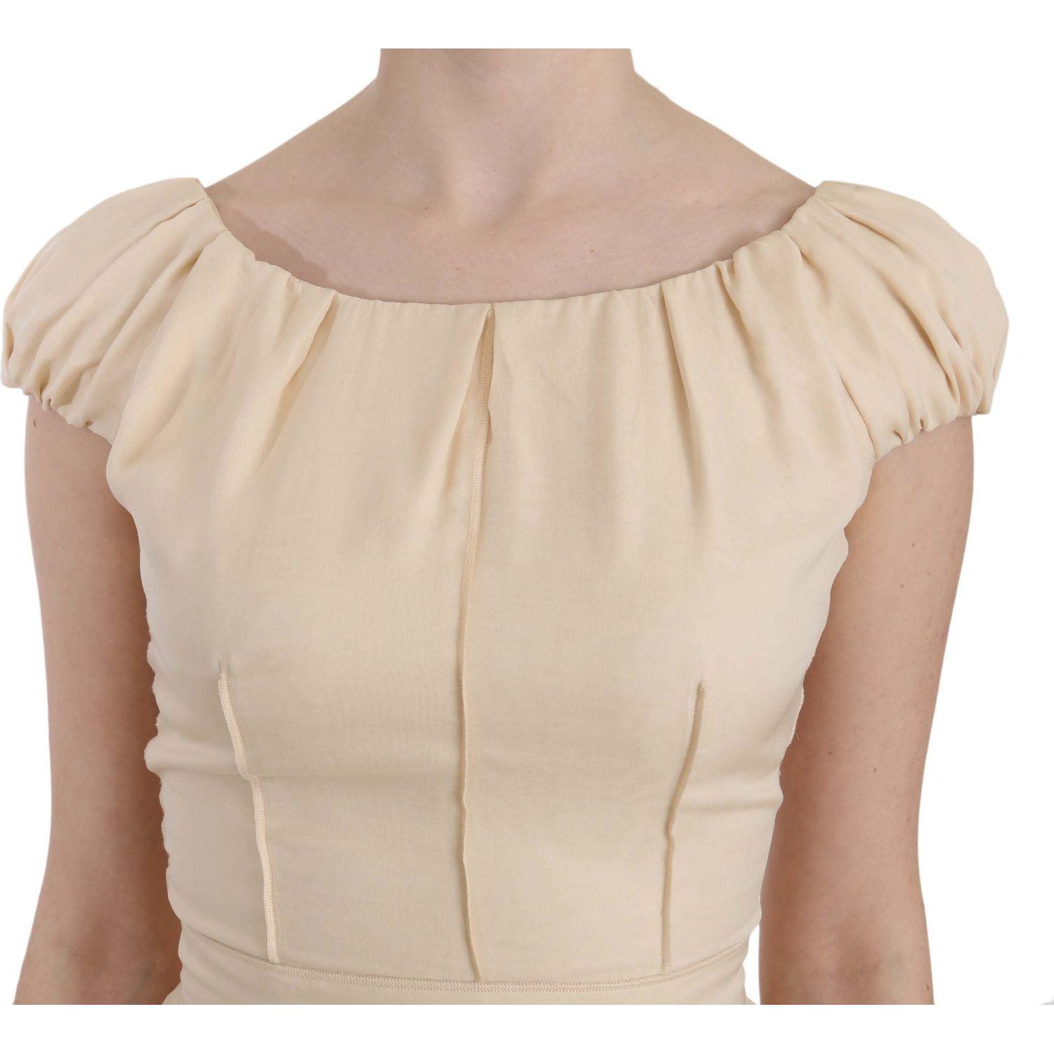 丝绸直筒吊袜袖礼服