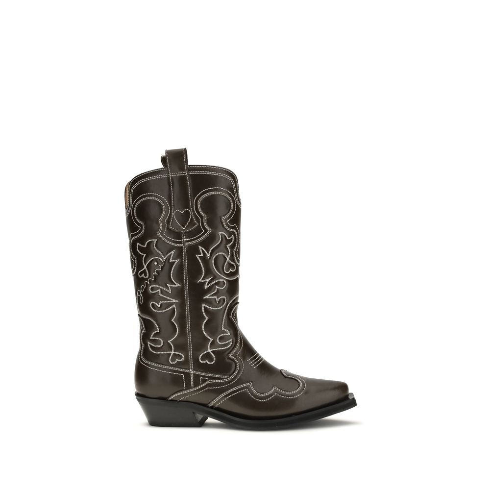 Ganni Brown Polyurethane Lace-Up Boots 1728,72470364320,Boots - Shoes,Brown,EU40/US10,EU41/US11,Ganni,Lace-Up Boots - Boots - Shoes,New with tags,Shoes,Women