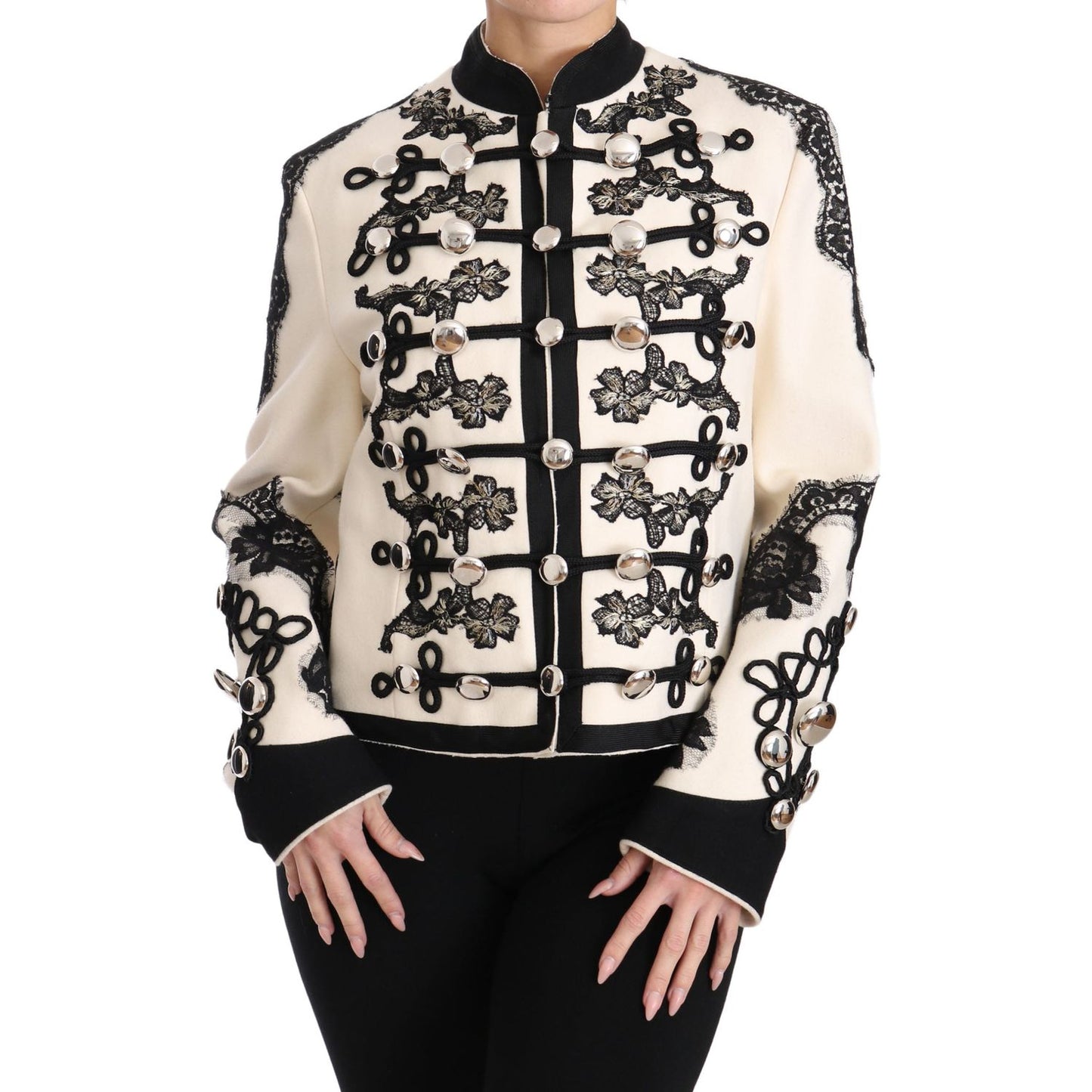 Dolce & Gabbana Elegant Off-White Baroque Jacket Dolce & Gabbana