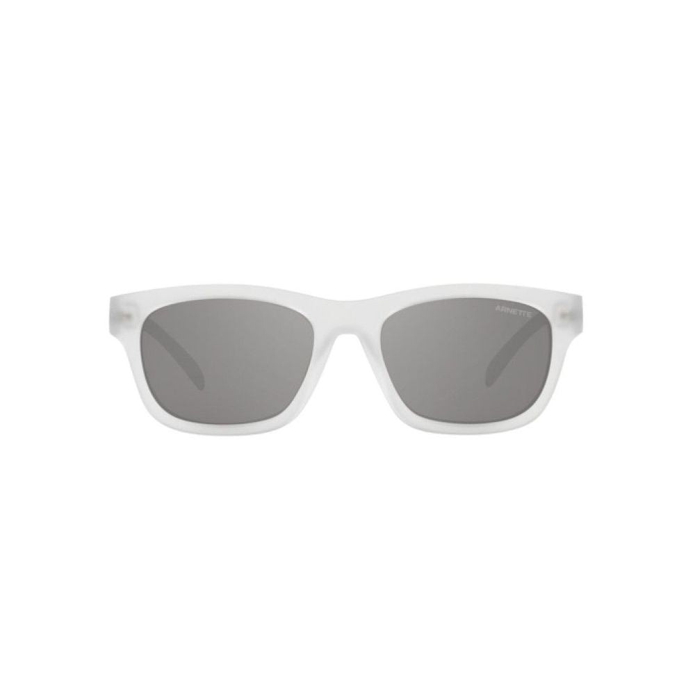 Arnette White Resin Sunglasses with grey lenses, model MAN AN4284-27616G, featuring dimensions 54/18/145 mm.